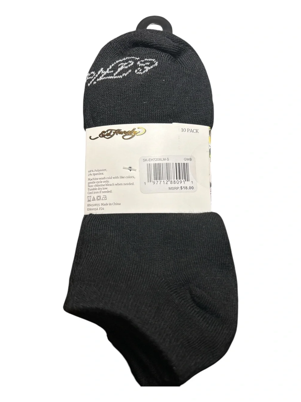 Ed Hardy Low Cut Socks 10 Pair Pack Black, White & Gray NWT
